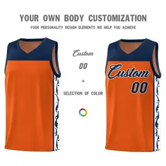 Orange Graffiti Side Pattern Basketball Jersey 3