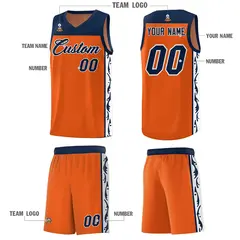 Orange Graffiti Side Pattern Basketball Jersey 5