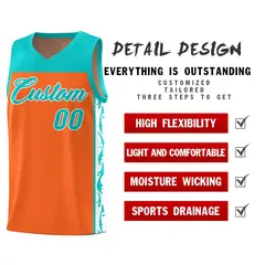 Orange Graffiti Side Pattern Basketball Jersey 2