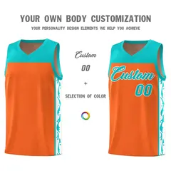 Orange Graffiti Side Pattern Basketball Jersey 3