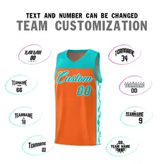 Orange Graffiti Side Pattern Basketball Jersey 4