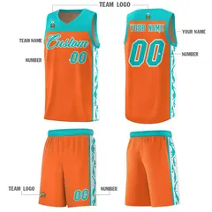Orange Graffiti Side Pattern Basketball Jersey 5
