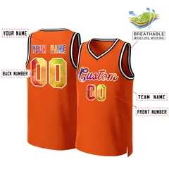 Orange Graffiti-White Graffiti Pattern Mesh Basketball Jersey 2