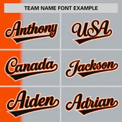 Orange Gray-Black Gradient Stripe Two-Button Softball Jersey 3