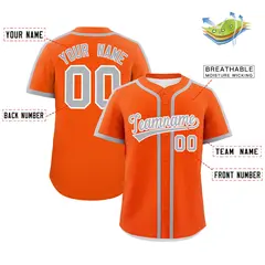 Orange Gray Classic Authentic Baseball Jersey 2