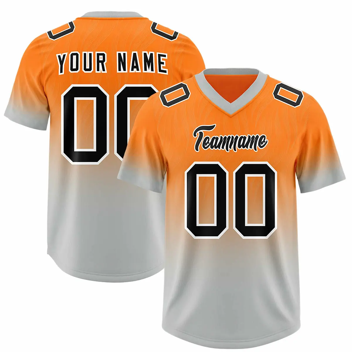Orange Gray Gradient Outdoor Authentic Football Jersey