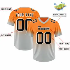 Orange Gray Gradient Outdoor Authentic Football Jersey 2