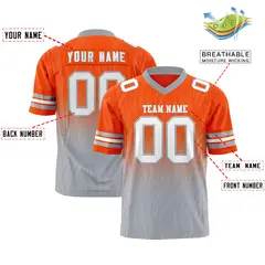 Orange Gray Gradient Outdoor Flag Football Jersey 2