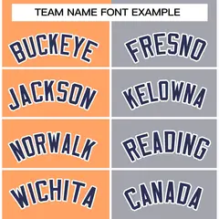 Orange Gray-Navy Two Tone Split Varsity Full-Snap Letterman Jacket 5