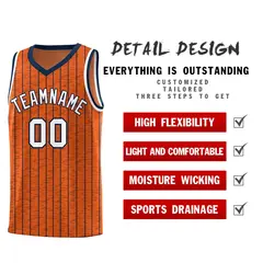 Orange Gray Pinstripe Retro Sets Uniform Basketball Jersey 2