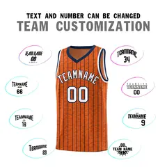Orange Gray Pinstripe Retro Sets Uniform Basketball Jersey 4