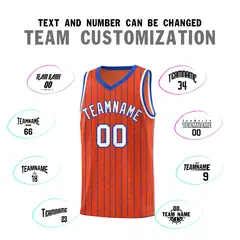 Orange Gray Pinstripe Retro Sets Uniform Basketball Jersey 4