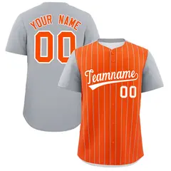 Orange Gray Pinstripe Two-Tone Authentic Baseball Jersey 1