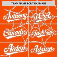 Orange Gray Spider Web Raglan Authentic Baseball Jersey 3