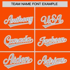 Orange Gray Star Ribbing Authentic Baseball Jersey 3
