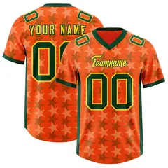Orange Green All Star Graffiti Pattern Football Jersey