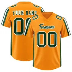 Orange Green and White Side Stripe Football Jersey 1