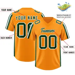 Orange Green and White Side Stripe Football Jersey 2