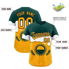 Orange Green Beer Pattern National Beer Day Baseball Jersey 2