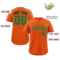 Orange Green-Black Stripe Authentic Fashion Baseball Jersey 2
