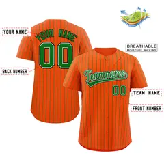 Orange Green-Black Stripe Authentic Fashion Baseball Jersey 2