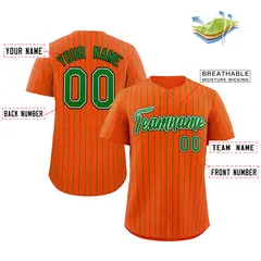Orange Green-Black Stripe Authentic Fashion Baseball Jersey 2
