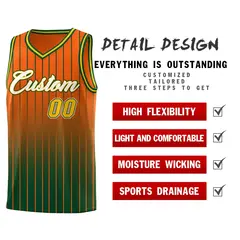 Orange Green Gradient Stripe Fashion Basketball Jersey 2