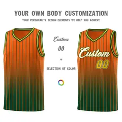 Orange Green Gradient Stripe Fashion Basketball Jersey 3