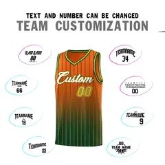 Orange Green Gradient Stripe Fashion Basketball Jersey 4