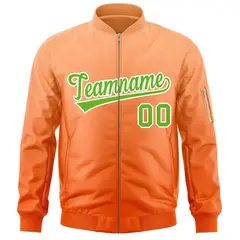 Orange Green Gradient Varsity Letterman Bomber Jacket 3