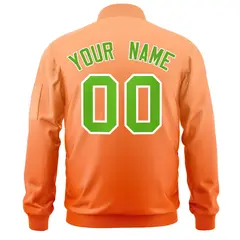 Orange Green Gradient Varsity Letterman Bomber Jacket 4
