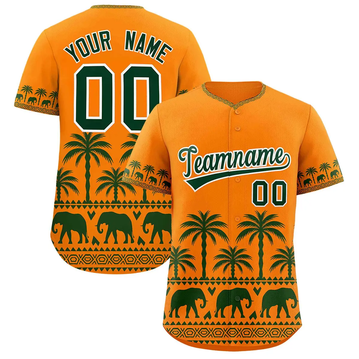 Orange Green Graffiti Pattern Bossinia Style Baseball Jersey