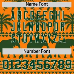 Orange Green Graffiti Pattern Bossinia Style Baseball Jersey 4