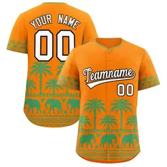 Orange Green Graffiti Pattern Bossinia Style Baseball Jersey