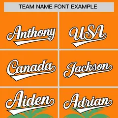 Orange Green Graffiti Pattern Bossinia Style Baseball Jersey 3