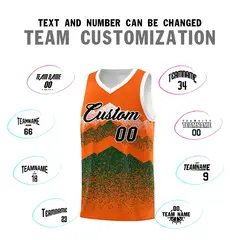 Orange Green Mountain Fade Gradient Basketball Jersey 4