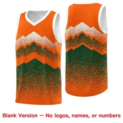 Orange Green Mountain Fade Gradient Basketball Jersey 6