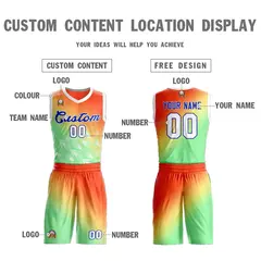 Orange Green-Royal Gradient Slash Basketball Jersey 3