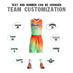 Orange Green-Royal Gradient Slash Basketball Jersey 4