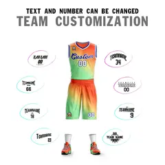 Orange Green-Royal Gradient Slash Basketball Jersey 4