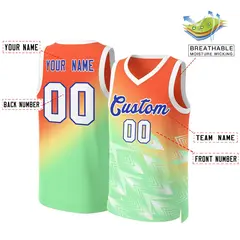 Orange Green-Royal Gradient Slash Fashion Basketball Jersey 2