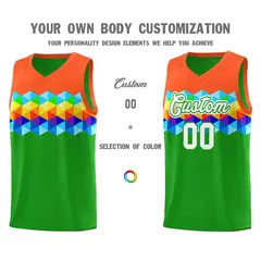 Orange Green-White Colorful Basketball Jersey Sets 2