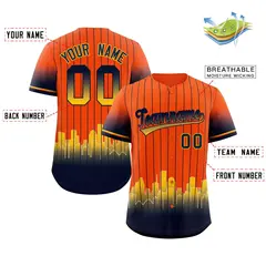 Orange Houston City Silhouette Baseball Jersey 2