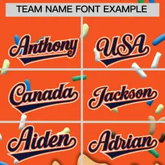 Orange Ice Cream Cone Graffiti Full-Snap Varsity Letterman Jacket 3