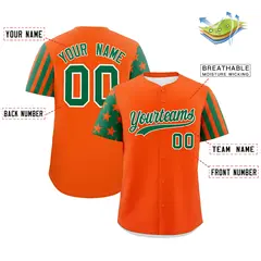 Orange Kelly Green American Flag Raglan Baseball Jersey 2