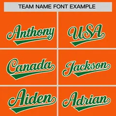 Orange Kelly Green American Flag Varsity Raglan Letterman Bomber Jacket 3