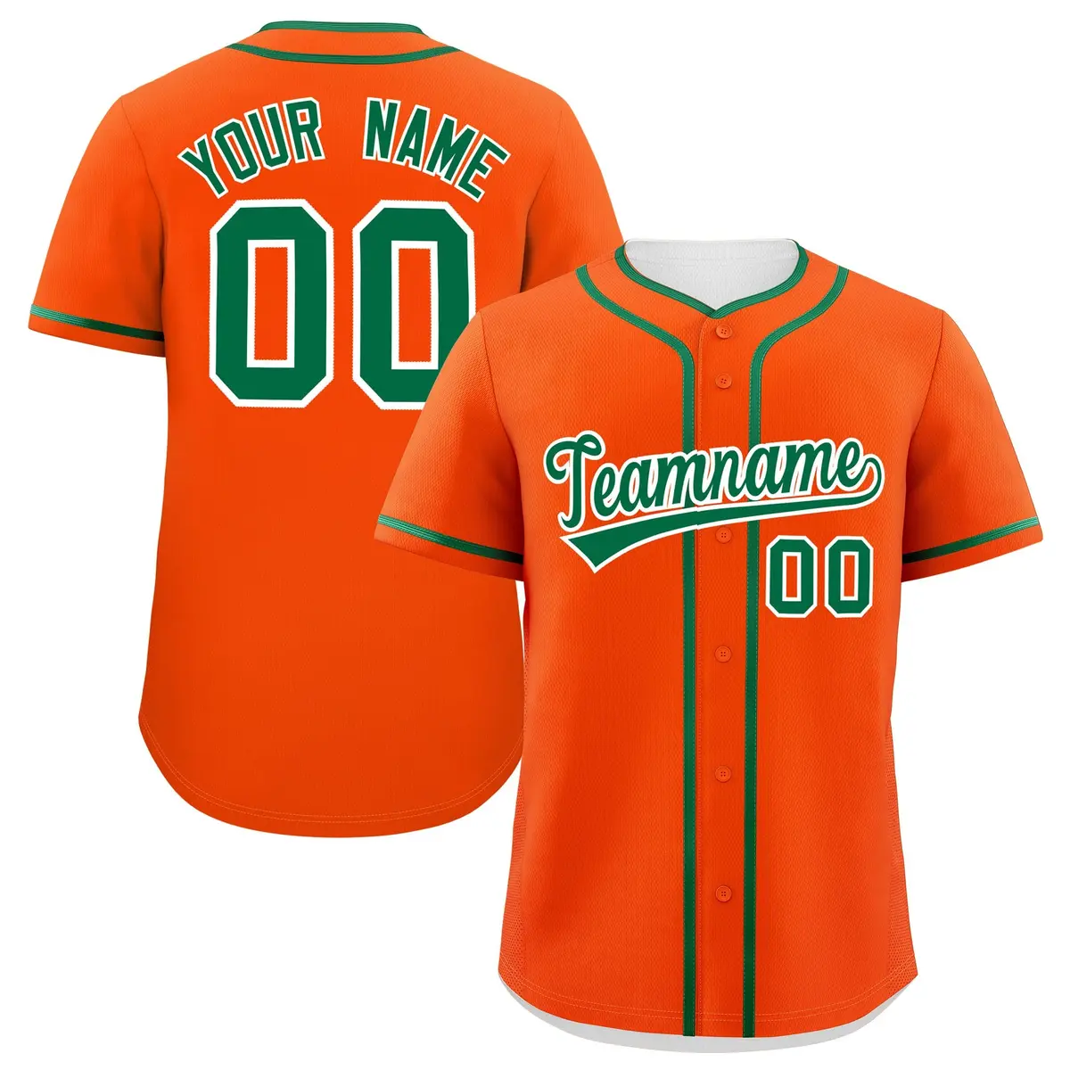 Orange Kelly Green Classic Authentic Baseball Jersey