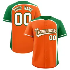 Orange Kelly Green Color Block Authentic Baseball Jersey 1
