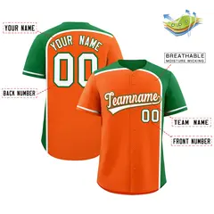 Orange Kelly Green Color Block Authentic Baseball Jersey 2