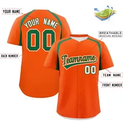 Orange Kelly Green Color Block Authentic Baseball Jersey 2